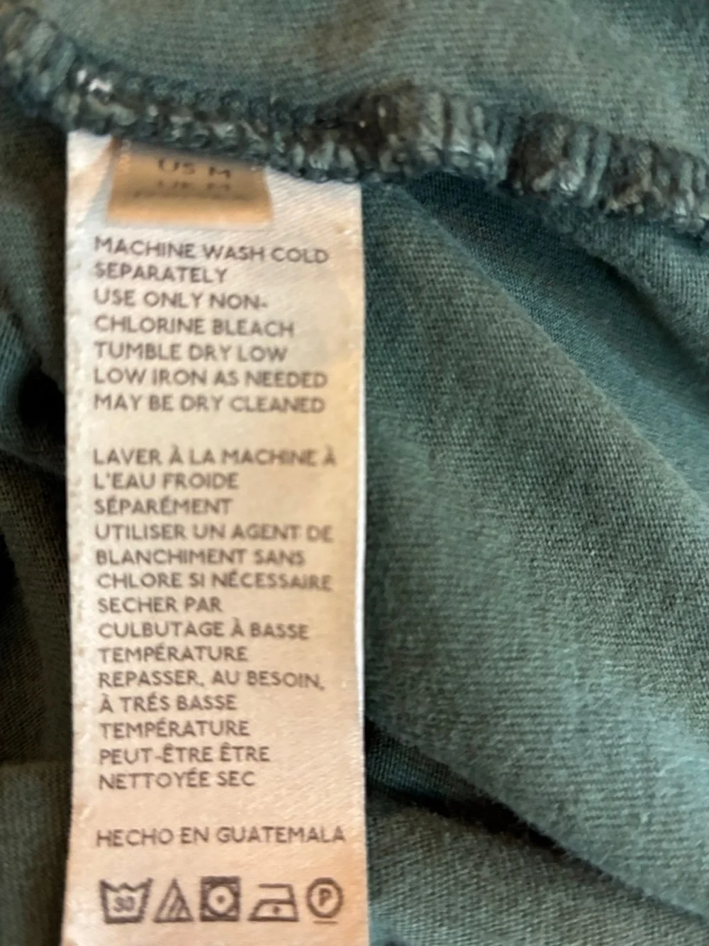 We The Free Green Oversized Boxy Tee Raw Hem Casual Boho Women’s Size M - Picture 5 of 5